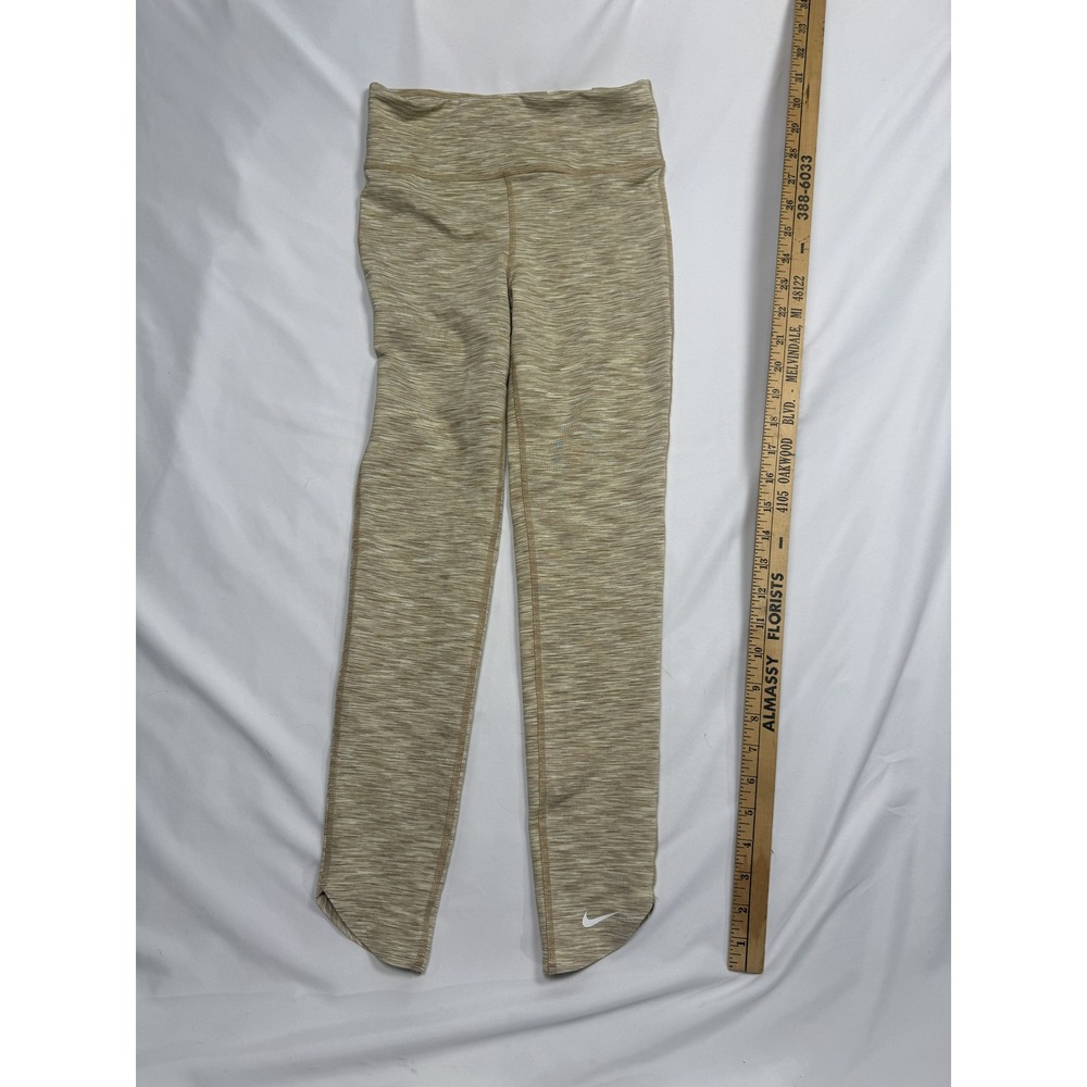 Nike Girls M One Dri-FIT High Rise Leggings Tan Space Dye NWT